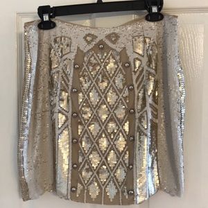 Chelsea and Violet gold sequenced skirt